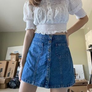 Urban Outfitters Denim Button A-Line Skirt With Pockets Size S